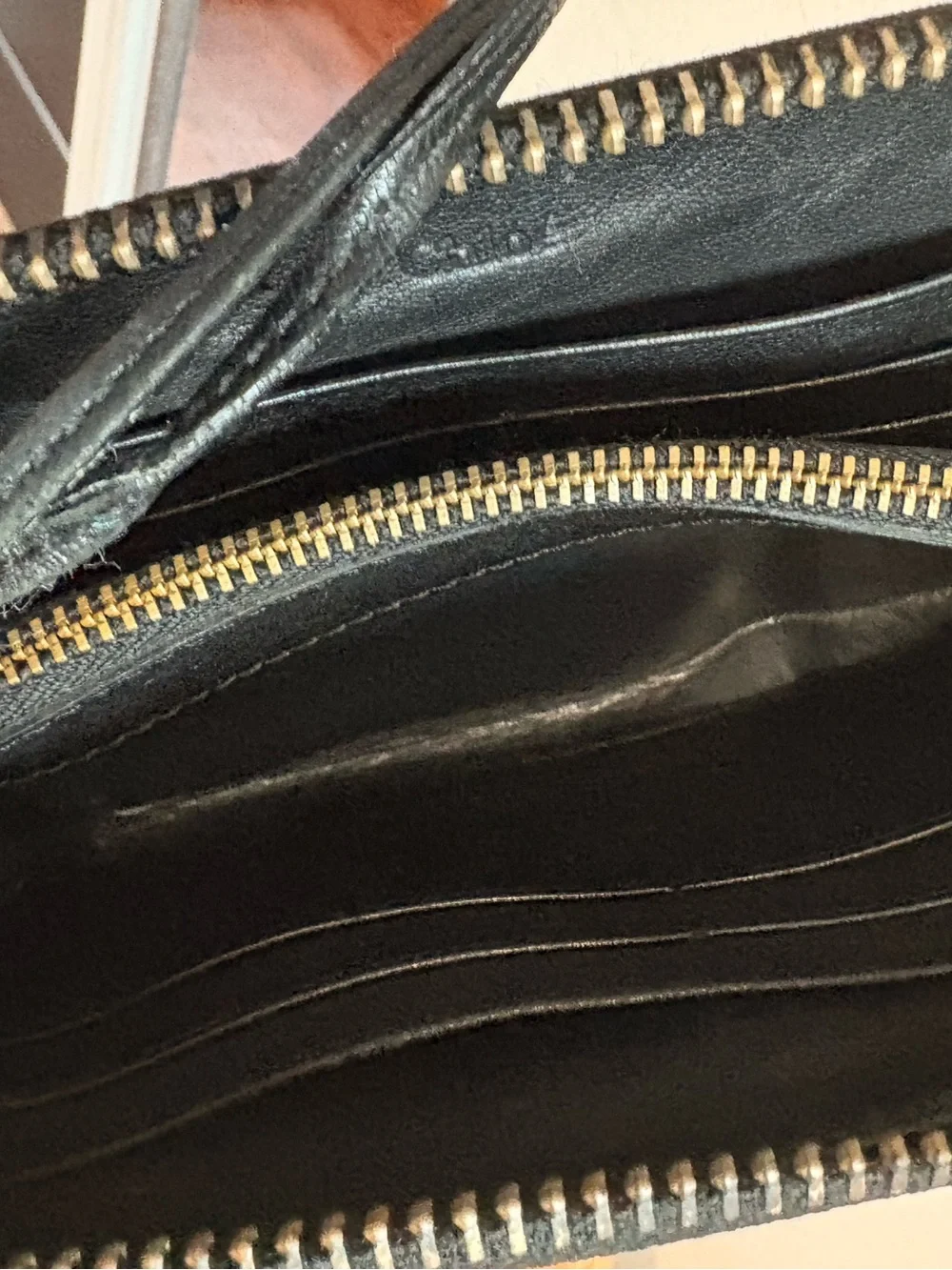 Chloe Black Leather Zip around Wallet